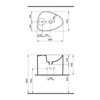Bocchi Etna Monoblok Lavabo Tezgah Üstü Armatür Delikli Mat Gri 1343-006-0126 - 3