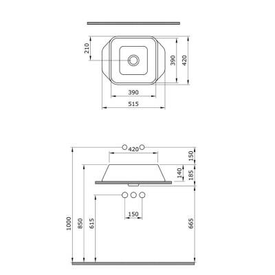 Bocchi Firenze Çanak Lavabo Mat Gri 1005-006-0125 - 1