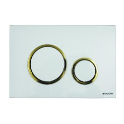 Bocchi Magre Ring Yuvarlak Gömme Rezervuar Kumanda Paneli Beyaz + Altın 8200-0046 - BOCCHI