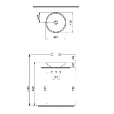 Bocchi Venezia Çanak Lavabo 40 cm Kırmızı 1120-019-0125 - 1