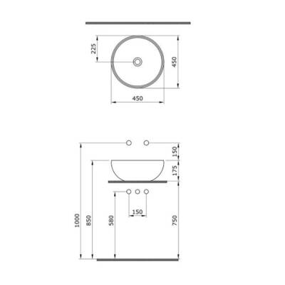 Bocchi Venezia Çanak Lavabo 45 cm Mat Beyaz 1119-002-0125 - 1