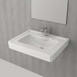 Bocchi Verona Tek Armatür Delikli Lavabo 61 cm Parlak Beyaz 1041-061-0126 - BOCCHI
