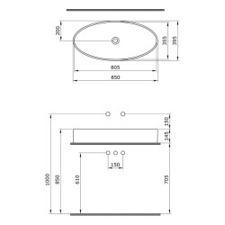 Bocchi Vessel Elips Çanak Lavabo 85 Cm Mat Yeşil 1014-027-0125 - 3