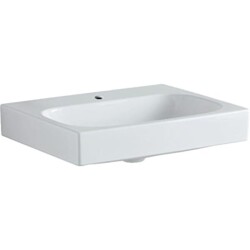 Geberit Citterio lavabo: B=60cm, T=50cm, Batarya deliği=Orta, Taşma deliği=Yok, Beyaz / KeraTect - GEBERİT