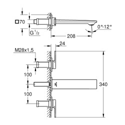 Grohe Allure 3 Delikli Lavabo Bataryası 1/2' M - Boyut - 20193GN2 - GROHE