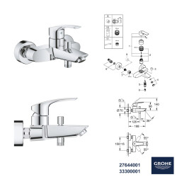 Grohe Eurosmart Banyo Bataryası Seti 17 - 2