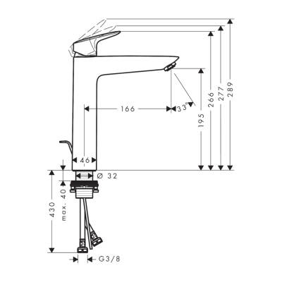 HansGrohe Logis Tek Kollu Lavabo Bataryası 190 Kumandalı - 71095000 - 2