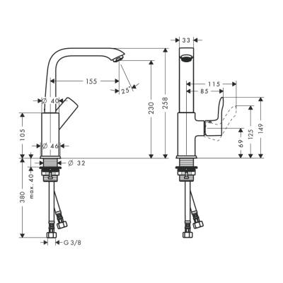 HansGrohe Metris Tek Kollu Lavabo Bataryası 230 Kumandasız - 31081000 - 2