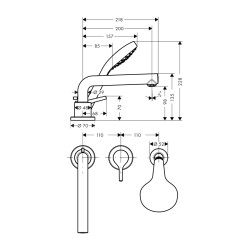 HansGrohe Talis S 3 - Delikli Küvet Kenarı Tek Kollu Banyo Bataryası - 72417000 - 2