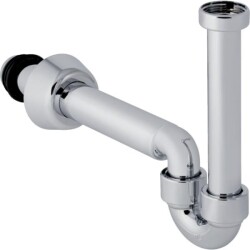 Lavabo için Geberit P tipi sifon, adaptör conta, yatay çıkış: d=40mm, G=1 1/4', Parlak krom - GEBERİT