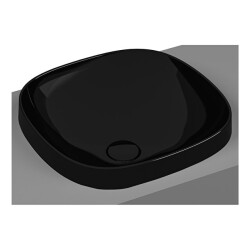 VitrA Frame 41 cm Parlak Siyah Tezgah Üstü Kare Lavabo - VİTRA