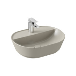 VitrA Geo Oval Tezgah Üstü Lavabo Mat Bej, 55 cm - VİTRA