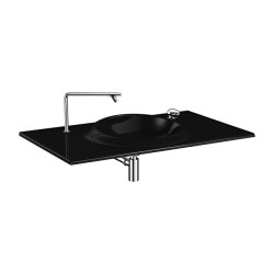 VitrA İstanbul Siyah 100 cm Etajerli Lavabo - VİTRA