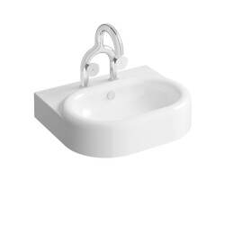 VitrA Liquid Beyaz Lavabo, 60 cm Çift Armatür Delikli, Su Taşma Delikli - VİTRA