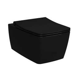 VitrA Metropole Rim-ex 56 cm Parlak Siyah Asma Klozet - VİTRA