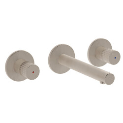 VitrA Origin Fırçalı Nikel Ankastre Lavabo Bataryası Sıva Üstü Grubu Üç Rozetli - VİTRA