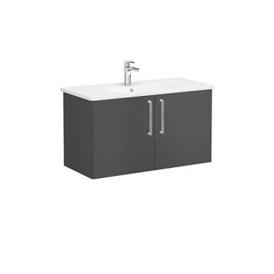 VitrA Root Flat 100 cm Mat Fırtına Gri Lavabo Alt Dolabı - 1