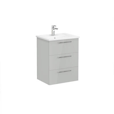 VitrA Root Flat 60 cm Parlak İnci Grisi Lavabo Alt Dolabı - 1