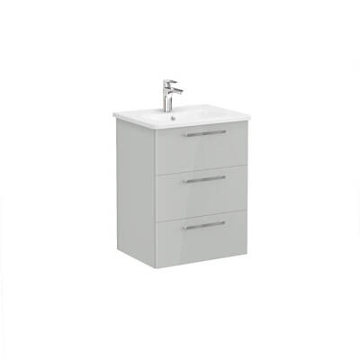 VitrA Root Flat 60 cm Parlak İnci Grisi Lavabo Alt Dolabı - 1