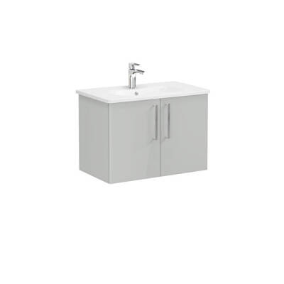 VitrA Root Flat 80 cm Parlak İnci Grisi Lavabo Alt Dolabı - 1
