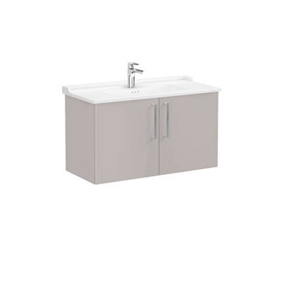 VitrA Root Flat Kapaklı 100 cm Parlak Sahra Beji Lavabo Alt Dolabı - 1