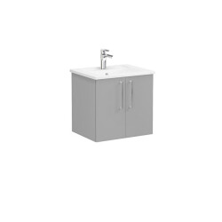 VitrA Root Kapaklı 60 cm Mat Kaya Gri Köşe Lavabolu Lavabo Alt Dolabı - VİTRA